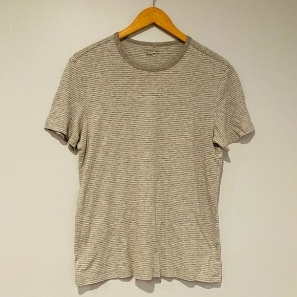 Club Monaco Gray Striped Crew Neck T Shirt XS - Picture 1 of 5